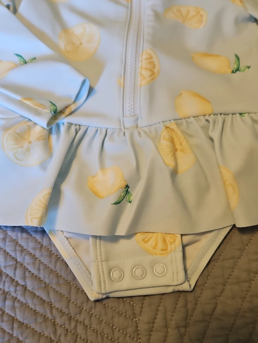 Carter's Infant Lemon Print Long-Sleeve Swimmer/ Rashguard